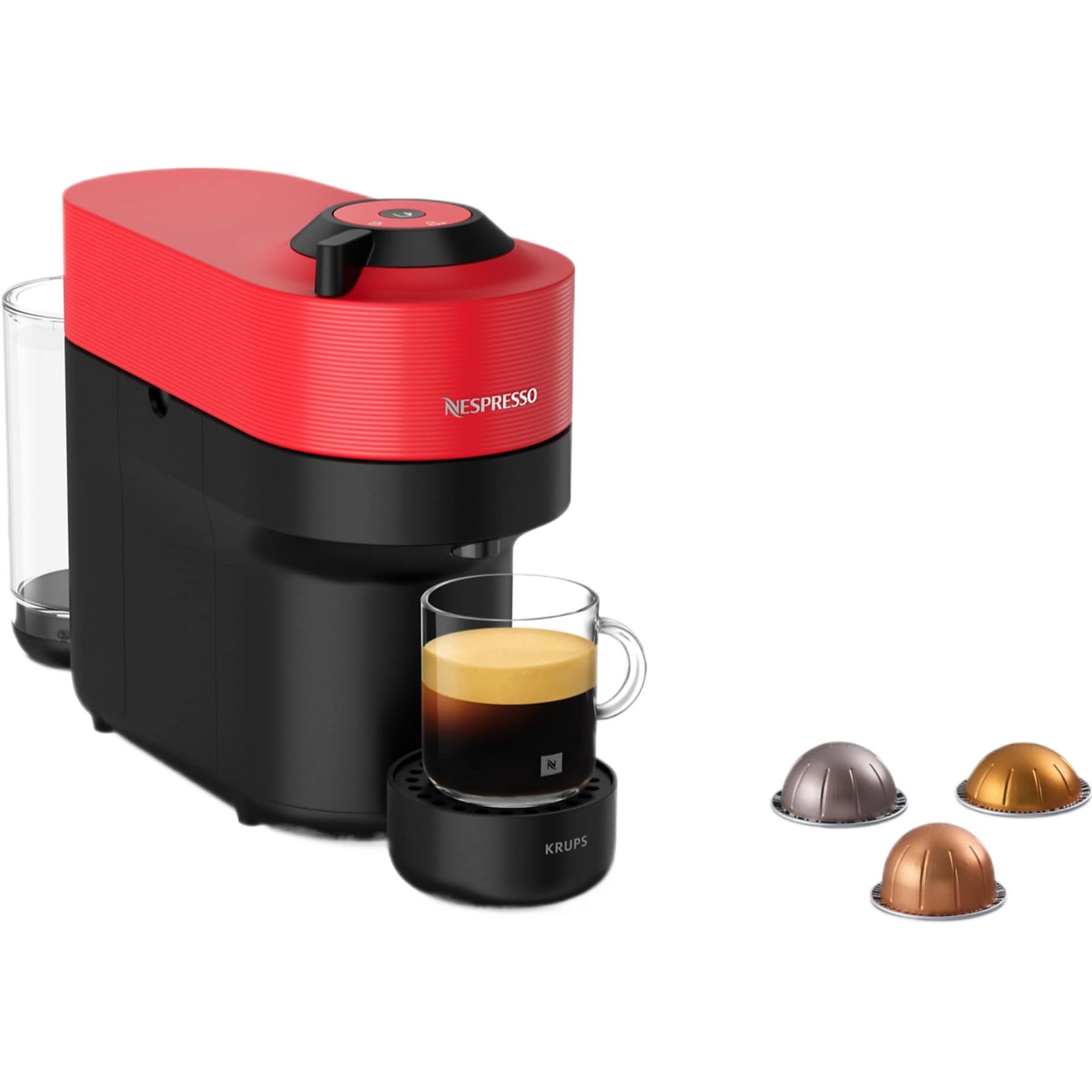 Vertuo Pop Rouge (Spicy Red) - Machine à café Orenzo, 4 tailles de tasses