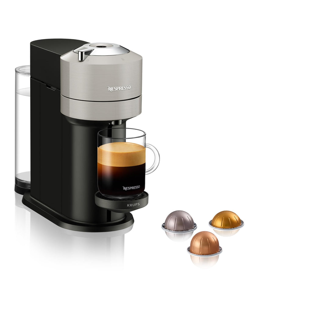 Vertuo Next Gris Clair - Machine à café Orenzo, 5 tailles de tasses