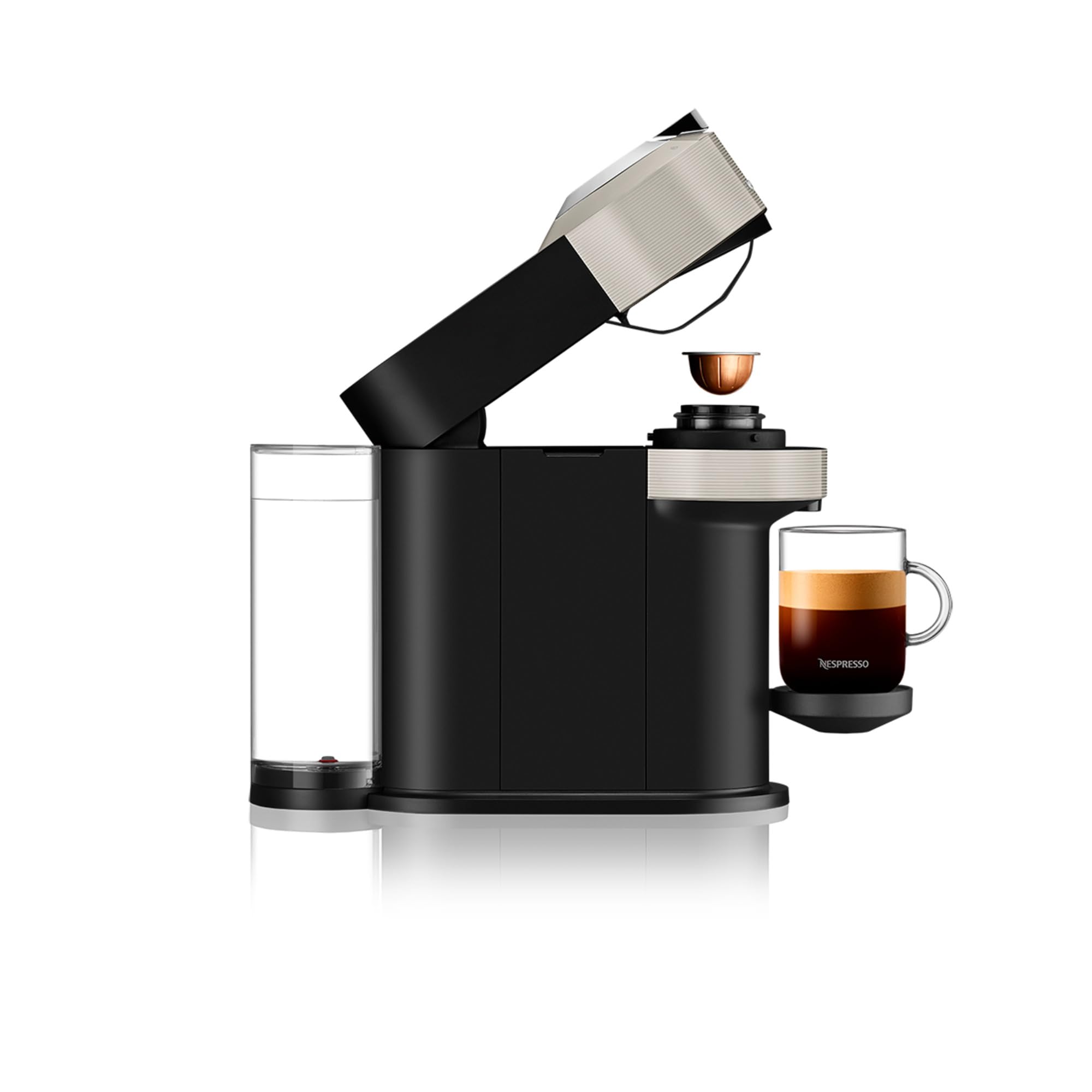 Vertuo Next Gris Clair - Machine à café Orenzo, 5 tailles de tasses