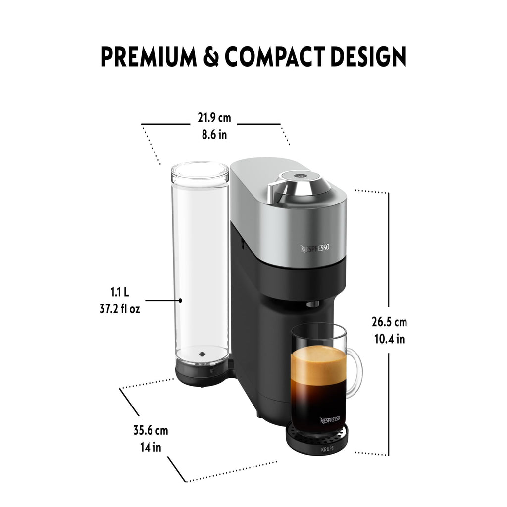 Vertuo POP+ Argent - Machine à café Orenzo, 5 tailles de tasses