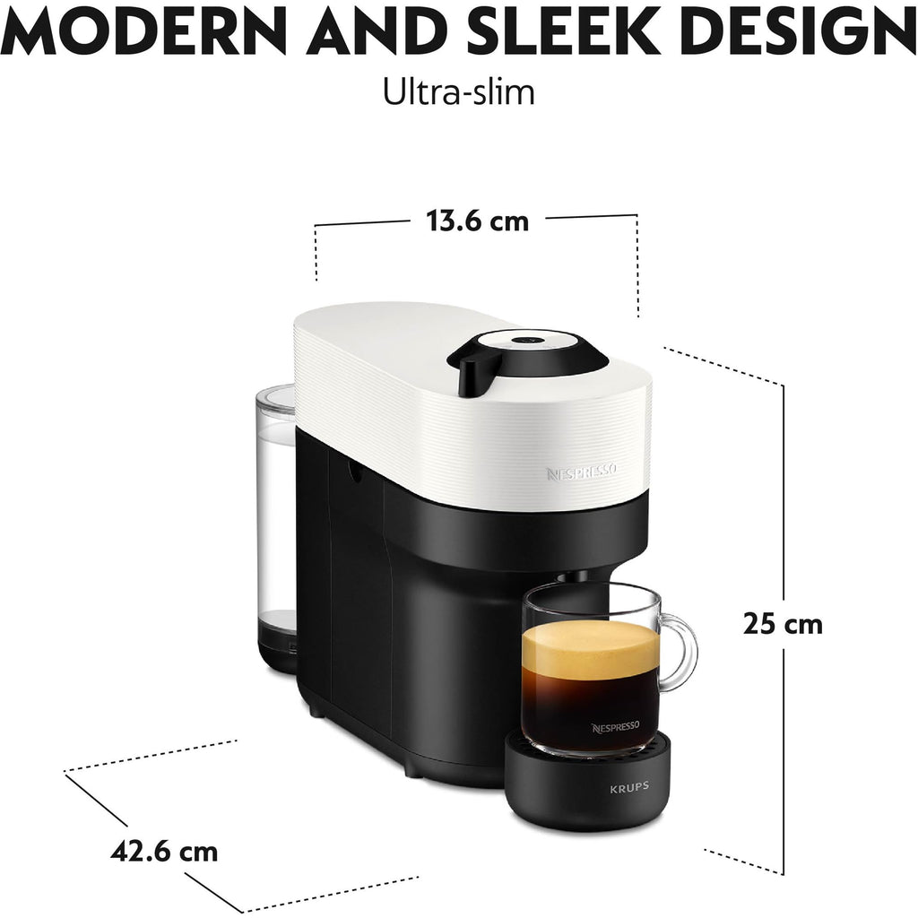 Vertuo Pop Blanc (Coconut White) - Machine à café Orenzo, 4 tailles de tasses