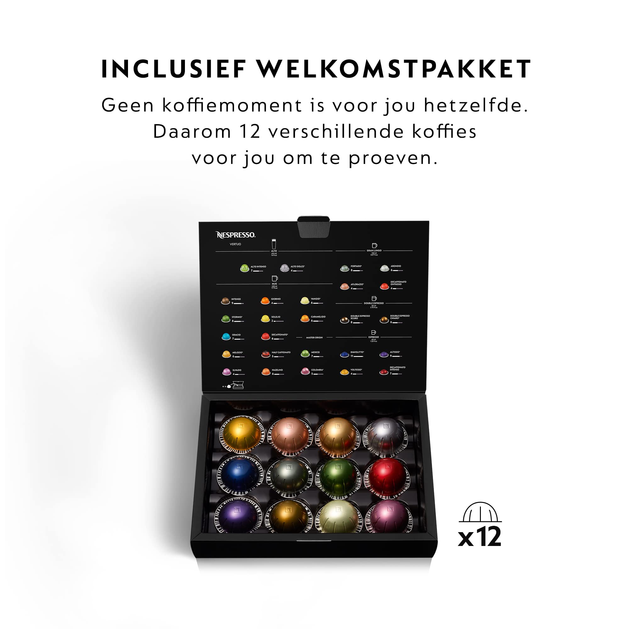 Vertuo Next Noir, Gris - Machine à café Orenzo, 5 tailles de tasses