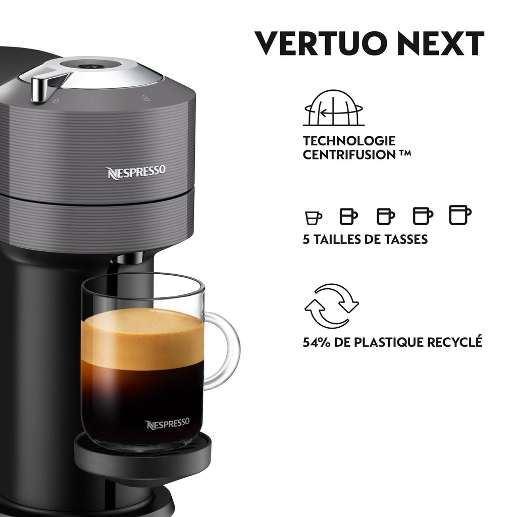Vertuo Next Gris - Machine à café Orenzo, 5 tailles de tasses