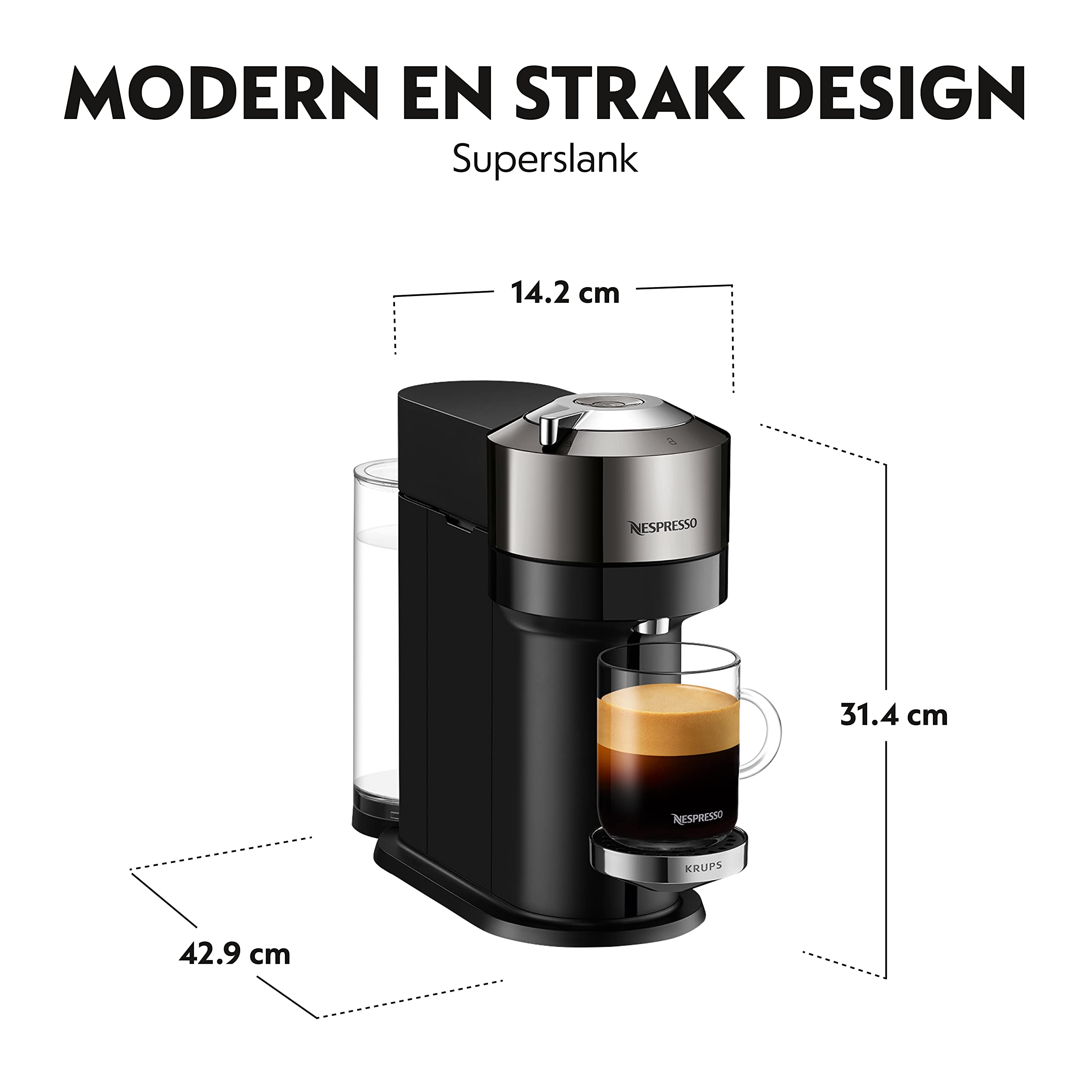 Vertuo Next Noir, Gris - Machine à café Orenzo, 5 tailles de tasses