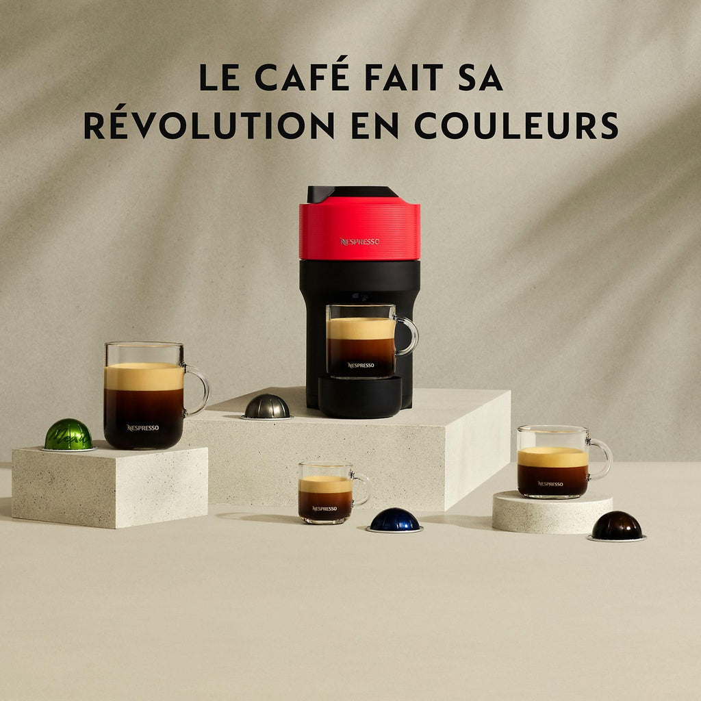 Vertuo Pop Rouge (Spicy Red) - Machine à café Orenzo, 4 tailles de tasses