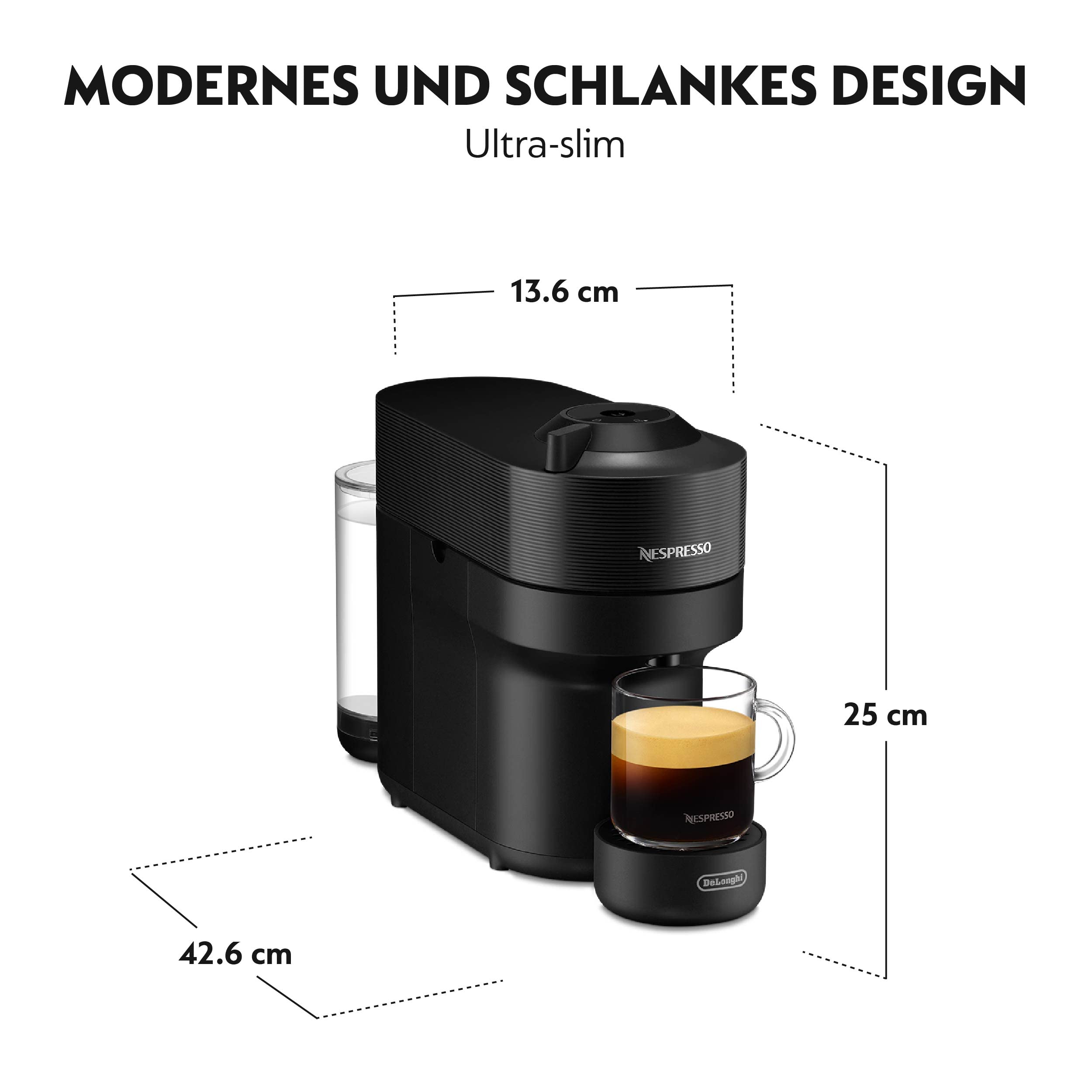 Vertuo POP Noir - Machine à café Orenzo, 5 tailles de tasses