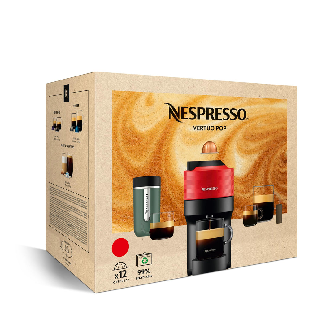 Vertuo POP Rouge - Machine à café Orenzo, 5 tailles de tasses